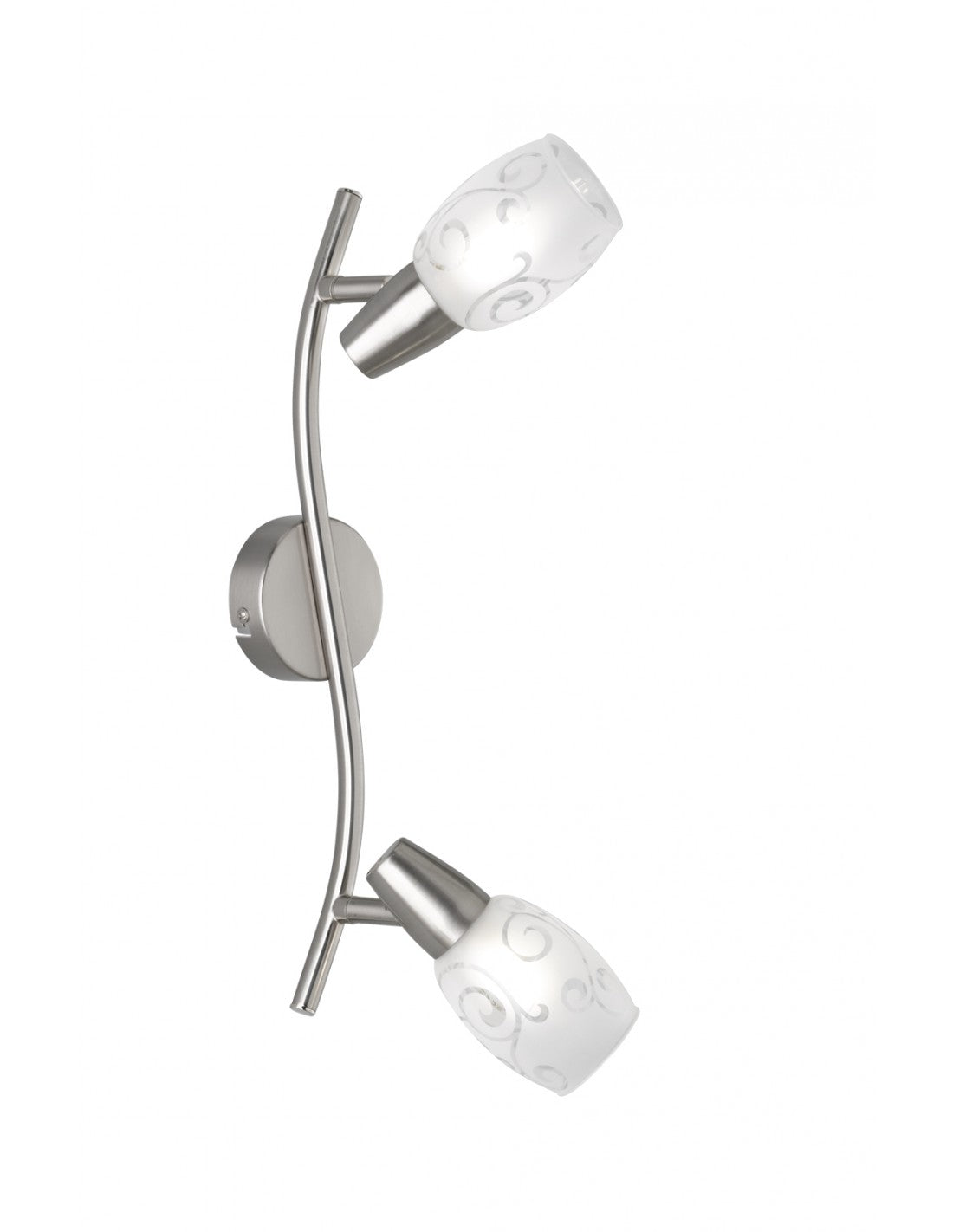 Faretto Colmar Nichel 2 Spot Led Vetro Satinato L39 cm Trio Lighting