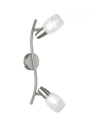 Faretto Colmar Nichel 2 Spot Led Vetro Satinato L39 cm Trio Lighting