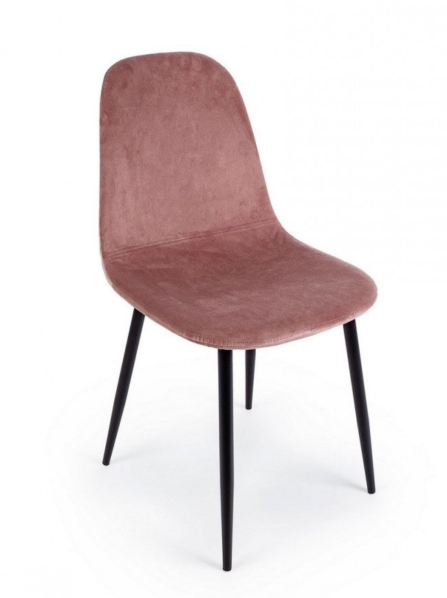 4x Sedia in velluto rosa 52,5x42,5x90
