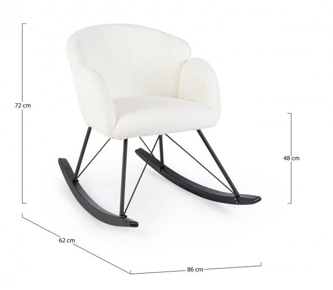 Poltrona dondolo bianca 86x62x72