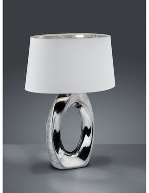 Lampada Da Tavolo Moderna Ceramica Argento Taba H52 cm Trio Lighting