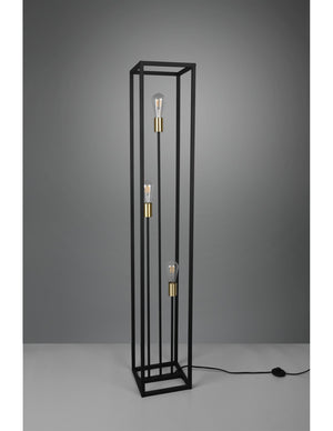 Piantana Per Salotto 3 Luci Cornice Metallo Nero Vito Trio Lighting