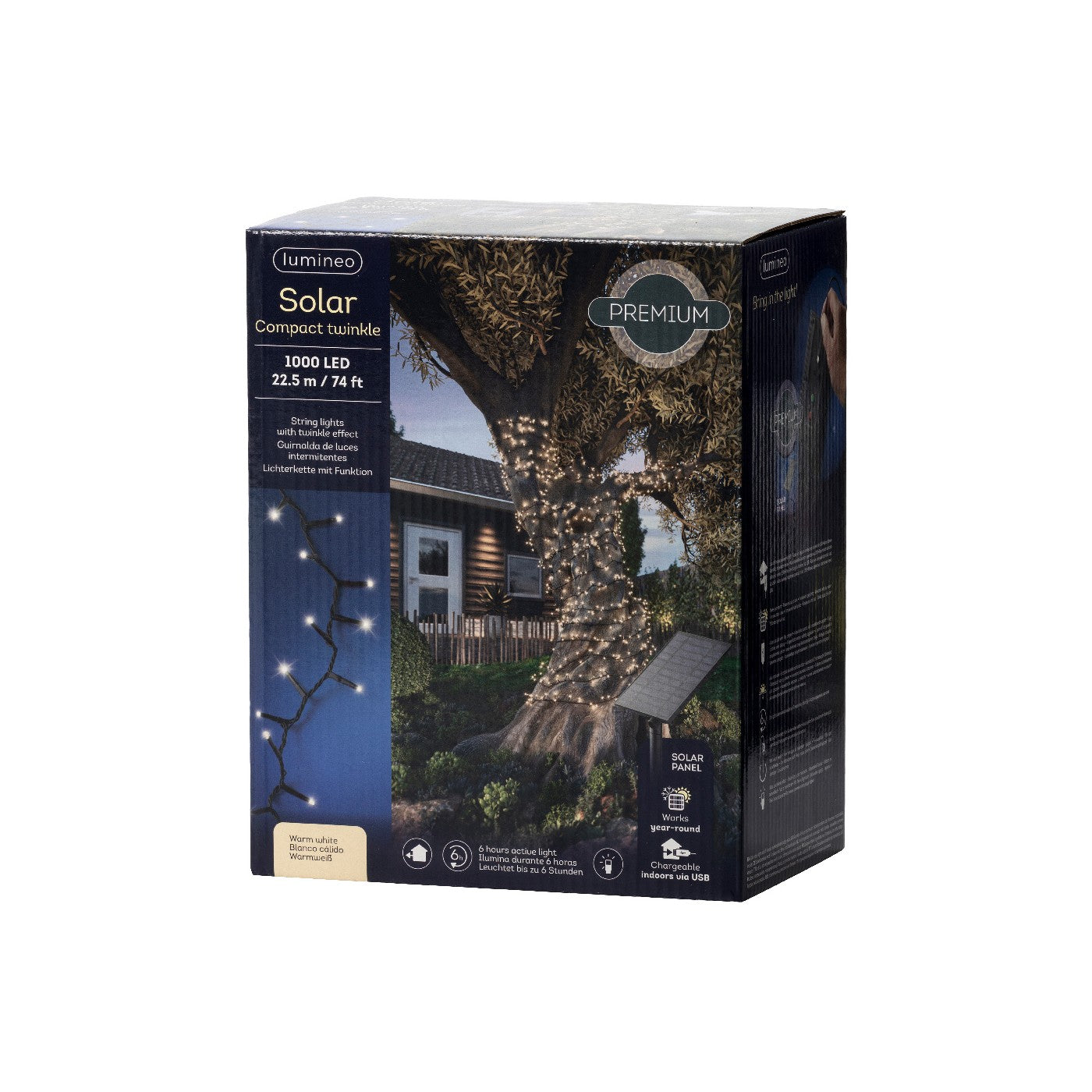 Luci Solari Compact Light nero/bianco caldo 2250cm 8Funz OUT