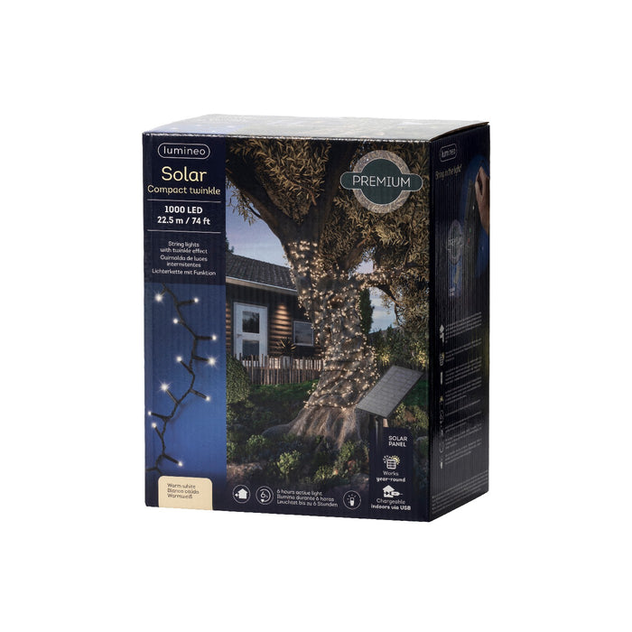 Luci Solari Compact Light nero/bianco caldo 2250cm 8Funz OUT