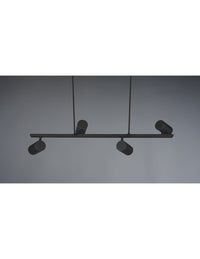 Sospensione Nera 4 Faretti Spot GU10 Orientabili Marley Trio Lighting