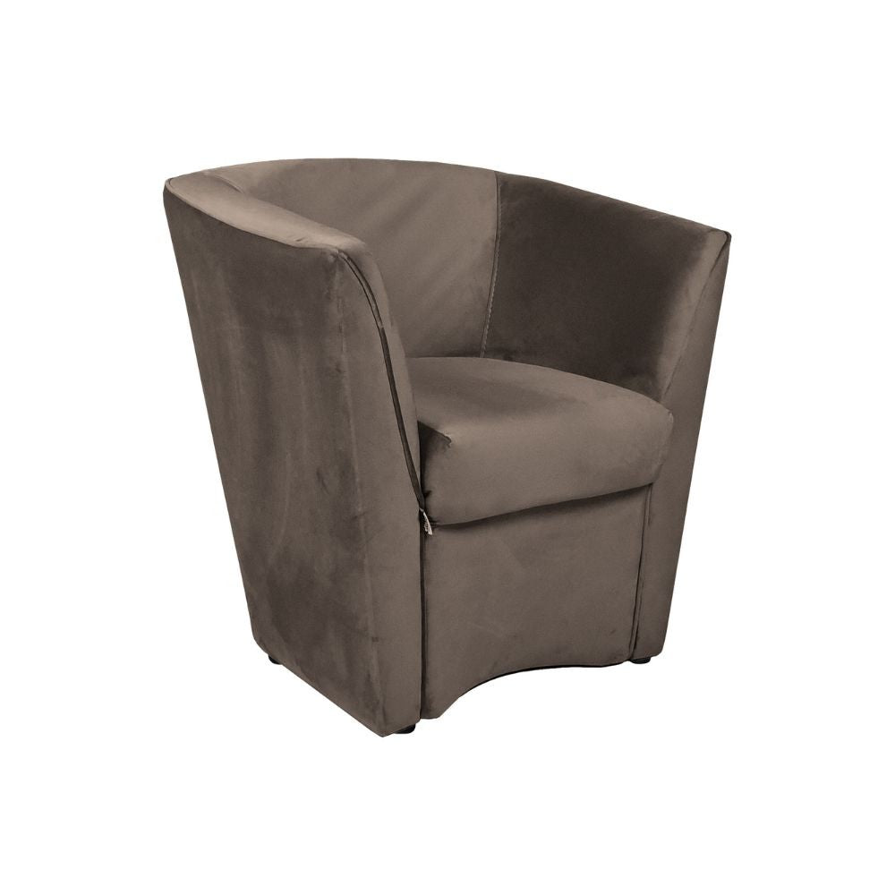 Poltrona Tago in tessuto tortora Riviera 4 H76xL75xP66