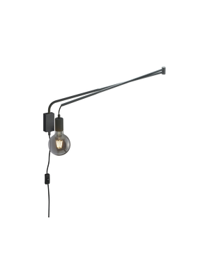 Applique Braccio Flessibile Line Nero Portalampada E27 Trio Lighting
