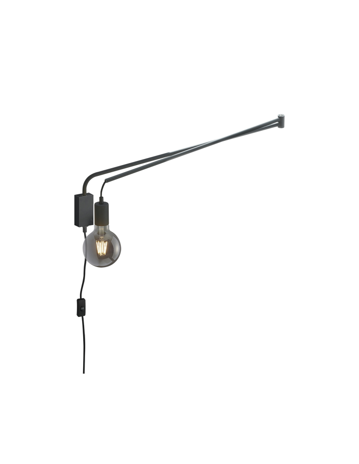 Applique Braccio Flessibile Line Nero Portalampada E27 Trio Lighting