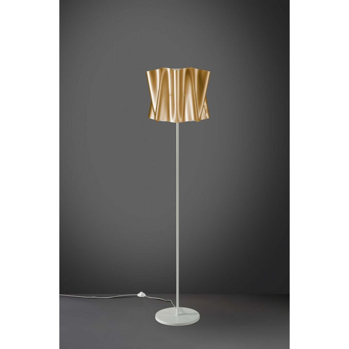 Piantana base e stelo in metallo FOLIO paralume Oro diametro 40x h164 cm