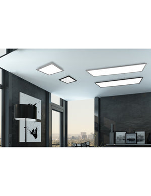 Plafoniera Applique Rettangolare Moderna Led Dimmer 34w Alpha Nero Trio Lighting
