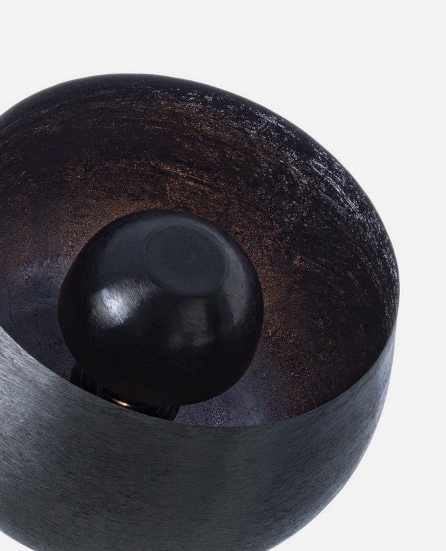 Lampada da tavolo Ishan nero D.28x24.5h