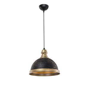 Lampada da soffitto Astek ASZ1637 con paralume in metallo nero H90xL29.5