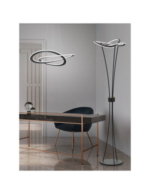 Sospensione Moderna 2 Cerchi Led Oakland Antracite Trio Lighting