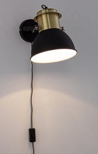 Lampada da parete ottone-nero D.19x30