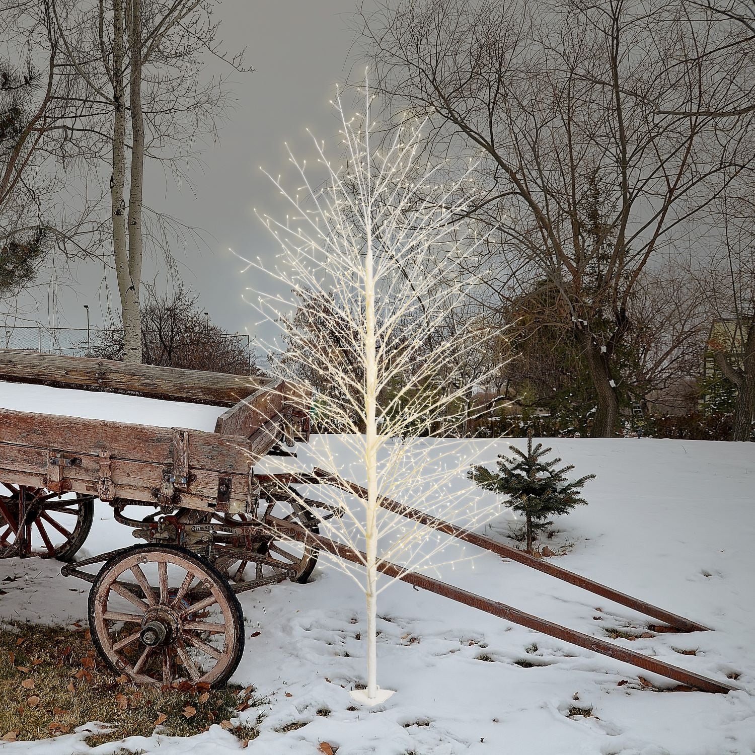 Albero rami bianco 110x200 cm con led