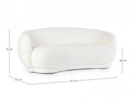 Divano 2 posti bianco 191x93x73x46