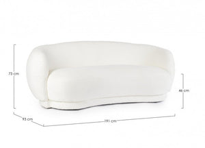 Divano 2 posti bianco 191x93x73x46
