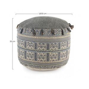 Pouf in cotone stile etnico TILAK Snorkel diametro 50x h35 cm