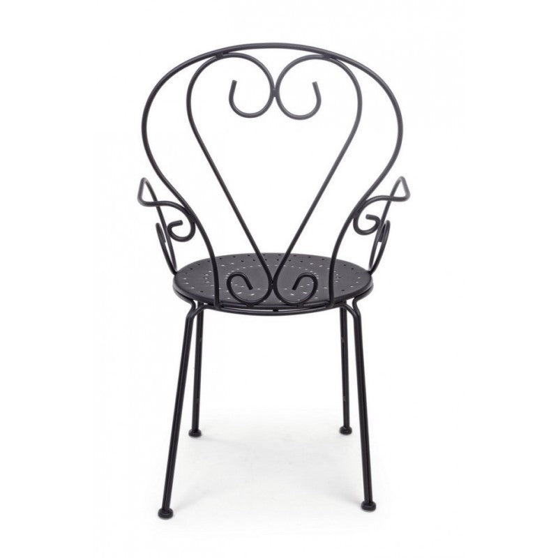 Sedia da giardino Etienne in acciaio cm  49x49x h89