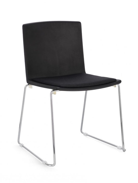 4x Sedia cromo/nero 43.5x50x79x46