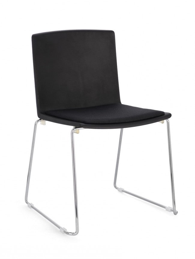 4x Sedia cromo/nero 43.5x50x79x46