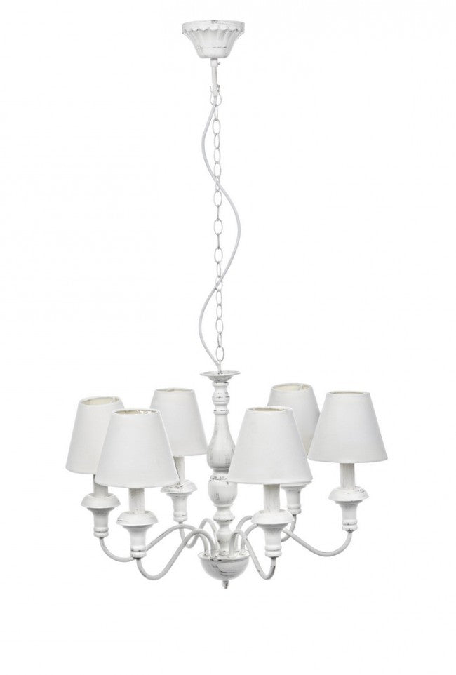 Lampadario 6 luci bianco D.62x44.5h
