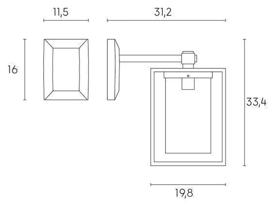 Applique In Basso E27  linea domus  bianco