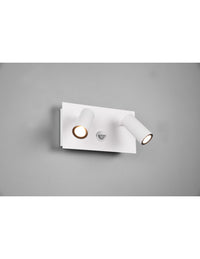 Applique Tunga IP54 Doppio Spot Led Bianco Orientabile Con Sensore Trio Lighting