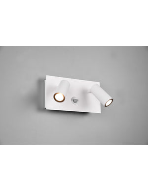 Applique Tunga IP54 Doppio Spot Led Bianco Orientabile Con Sensore Trio Lighting