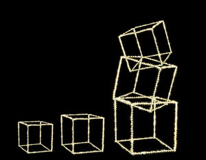 Cubo microled 55x55x55h, 45x45x45h, 35x35x35h, 30x30x30h, 25x25x25h in plastica