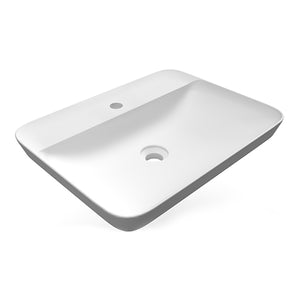 Lavabo ad incasso rettangolare monoforo 55 x 42 cm bianco