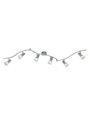 Lampada da Soffitto 6 Spot E14 Orientabili Levisto Nichel Trio Lighting