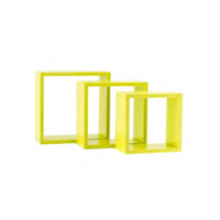 Set tre cubi cameretta da parete verde acido 35-31-27x15 cm
