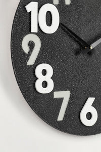 4x Orologio da parete nero D.40x4,5h in legno