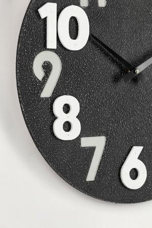 4x Orologio da parete nero D.40x4,5h in legno