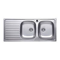 Lavello 116x50 SA138 2 vasche e gocciolatoio sinistro