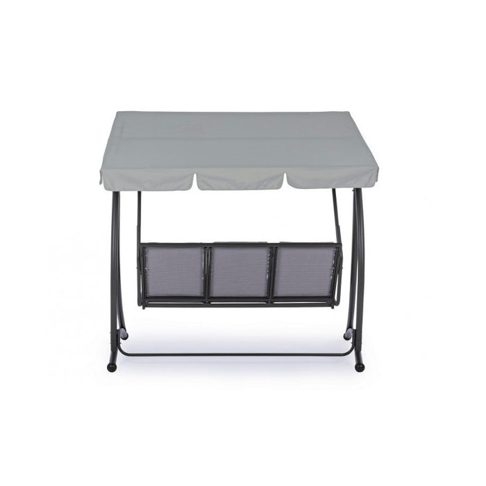 Dondolo in acciaio tre posti Antracite GRELY 190x120x h185 cm