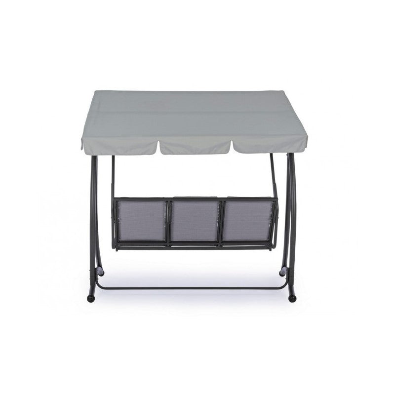 Dondolo in acciaio tre posti Antracite GRELY 190x120x h185 cm