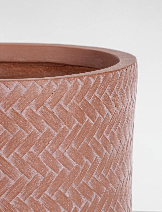 Set4 P.Vaso Tressage Cil Terracotta