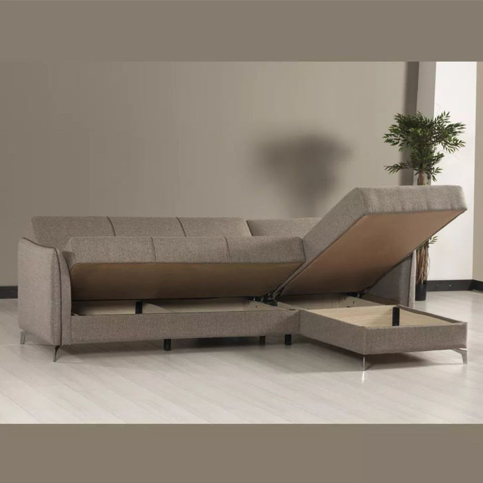 Divano grigio chiaro 277x132x90 cm