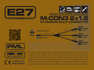 Connettore multiplo 3 uscite 15x3 cm