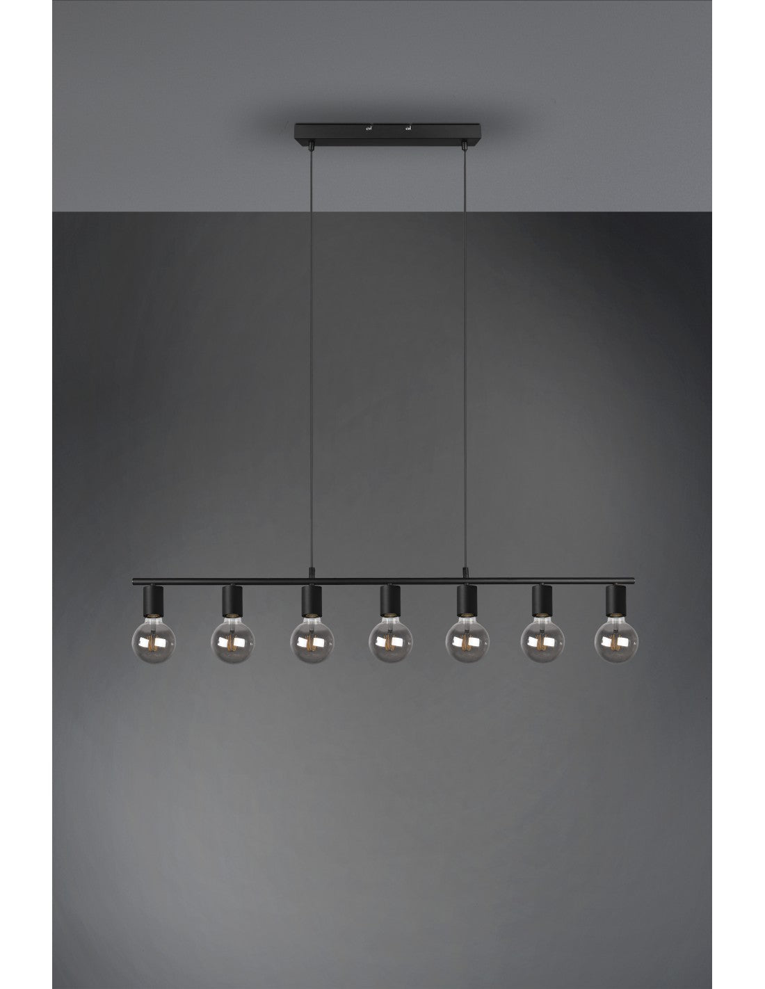 Sospensione 7xE27 Vannes Nero L110 cm Trio Lighting