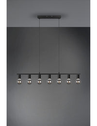 Sospensione 7xE27 Vannes Nero L110 cm Trio Lighting