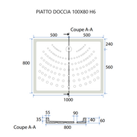 Piatto doccia 100x80 h 6 ceramica