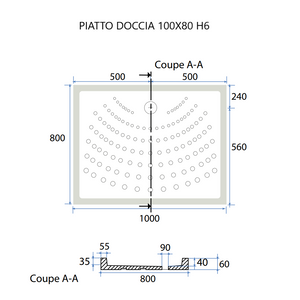 Piatto doccia 100x80 h 6 ceramica