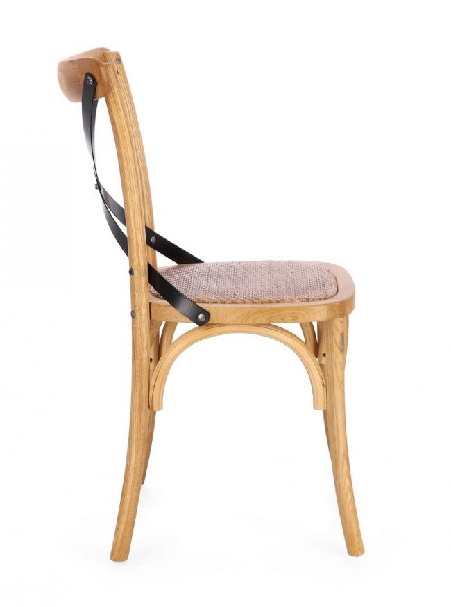 Sedia cross metal naturale 50.5x52x87