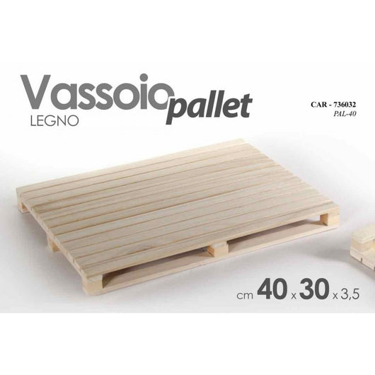 24x Vassoio in legno mini pallet 40 x 30 x 3.5 h