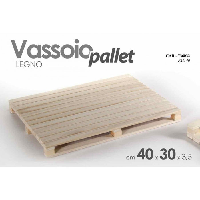 24x Vassoio in legno mini pallet 40 x 30 x 3.5 h