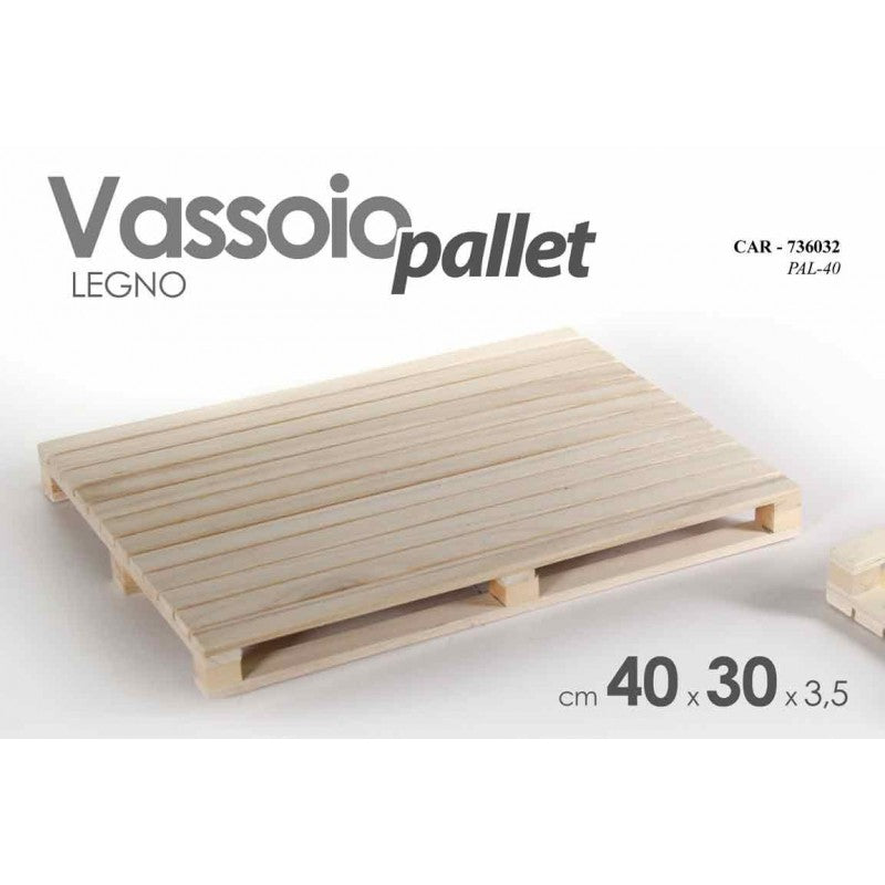 24x Vassoio in legno mini pallet 40 x 30 x 3.5 h