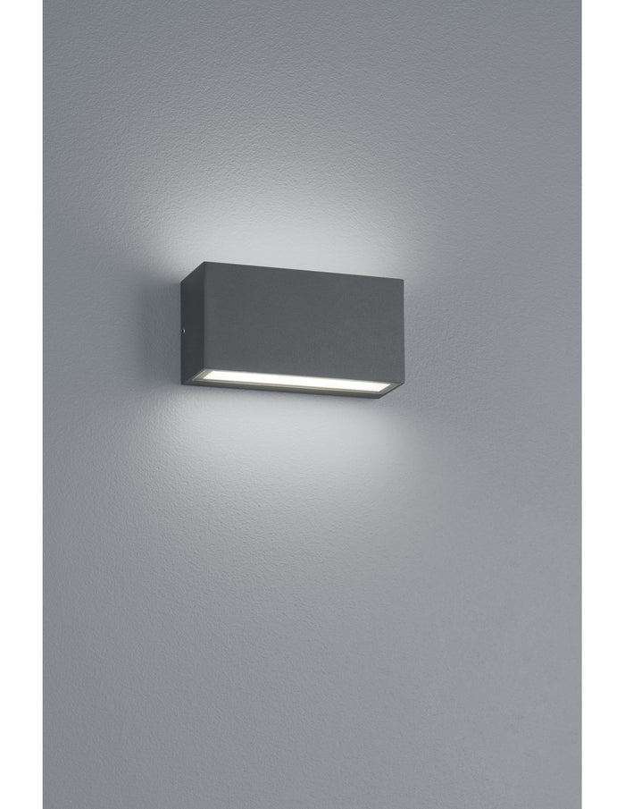 Applique Rettangolare Trent Led IP65 Antracite Doppia Emissione Trio Lighting